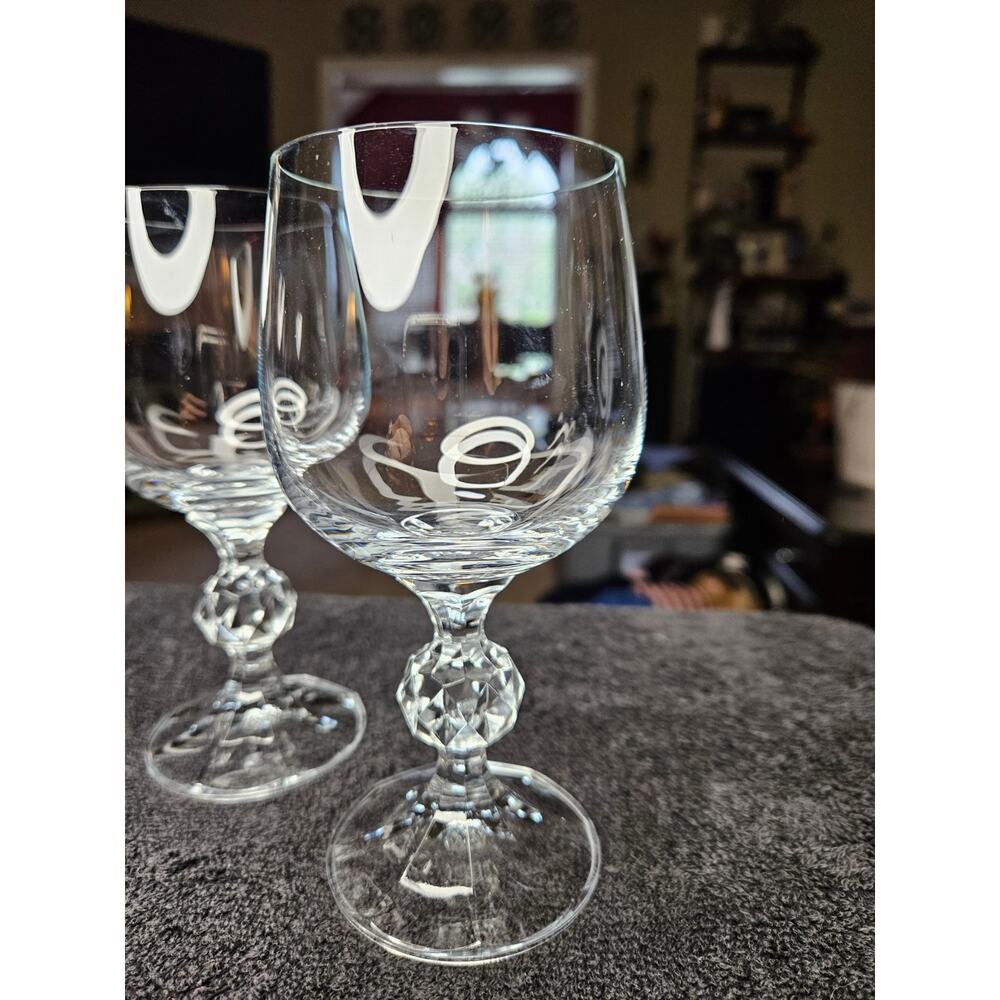 Set of 4 Bohemia Czechoslovakia Claudia Fine Crystal Goblets